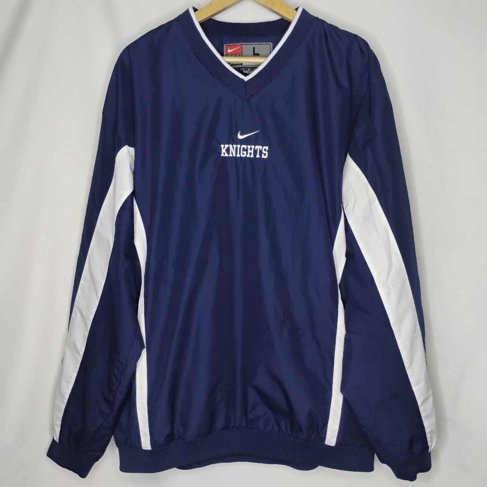 Mens Nike Knights Navy Blue & White Clima Fit V-Neck Pullover Windbreaker Jacket